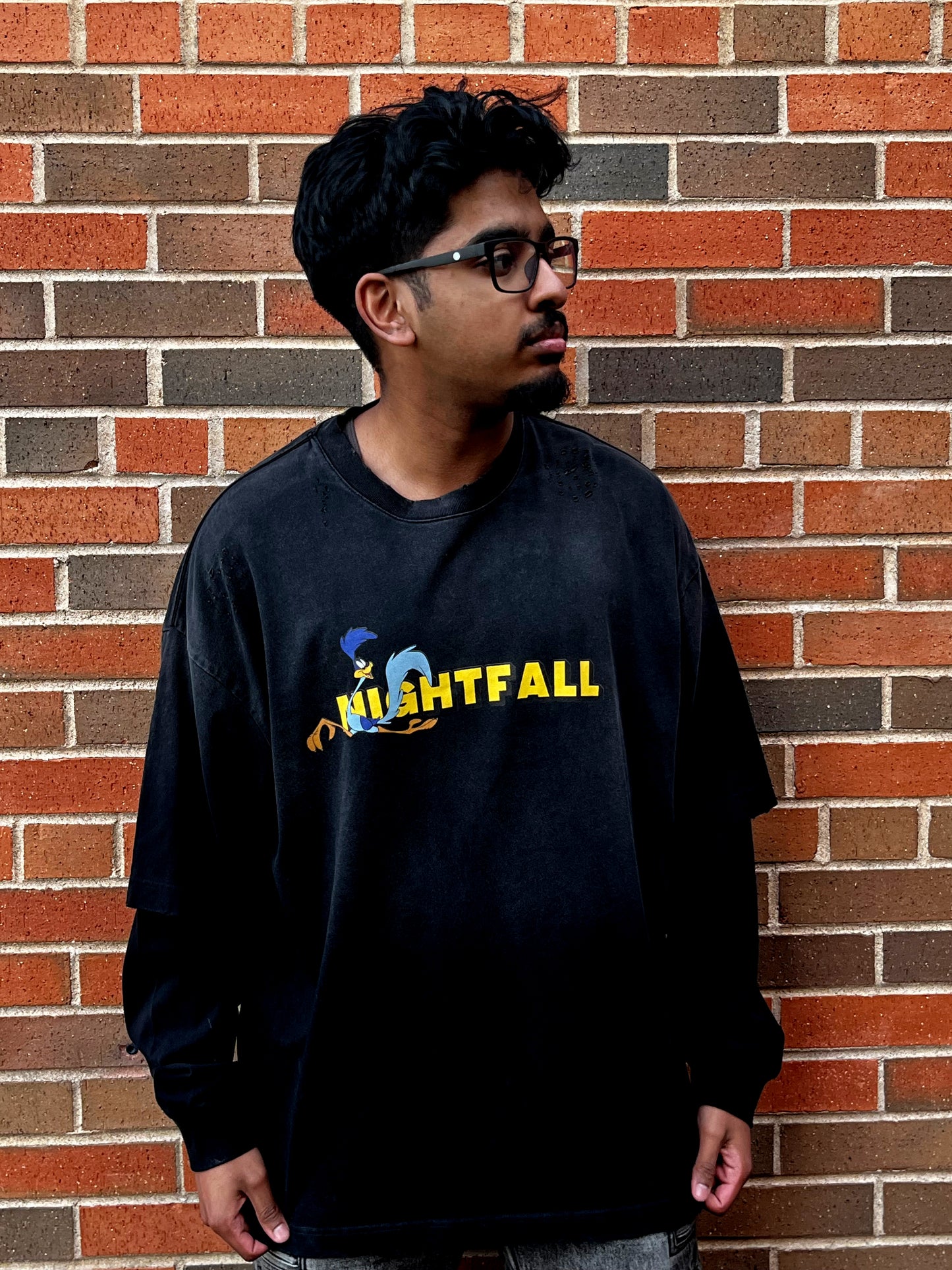 "LOONEY" Faux Two-Piece Tee